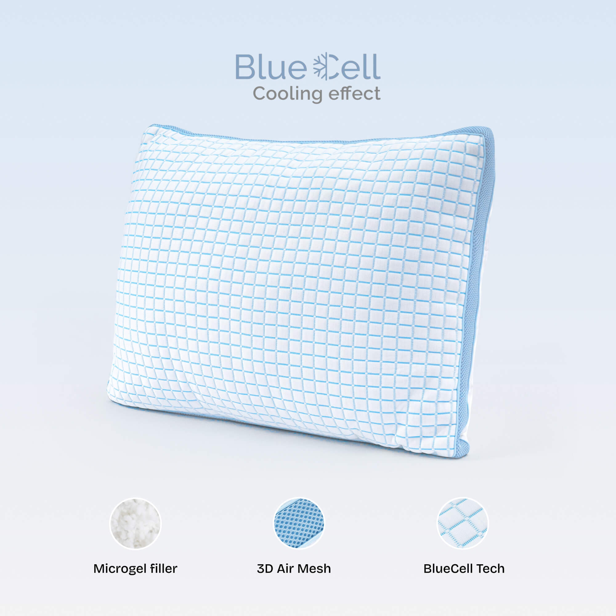 Cooling microgel pillow 3D BlueCell Tech