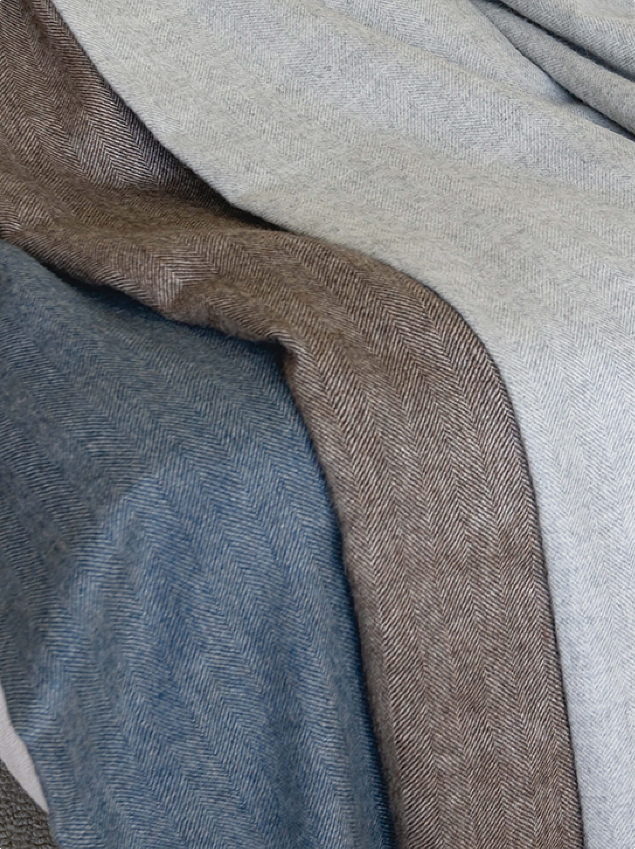 Baby Alpaca Throw Herringbone Deep Blue