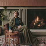Baby Alpaca Throw Melange Olive