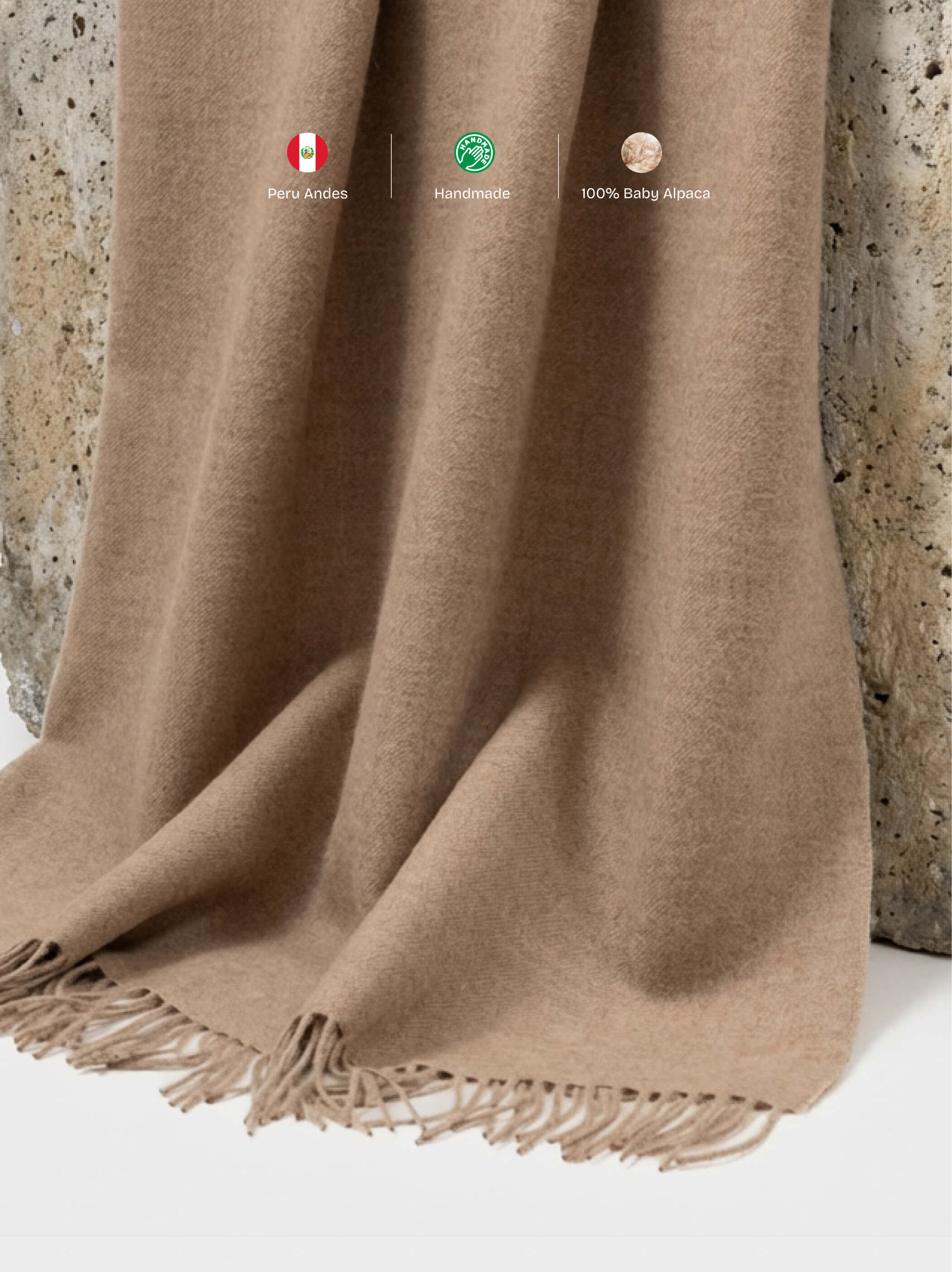 Baby Alpaca Throw Natural