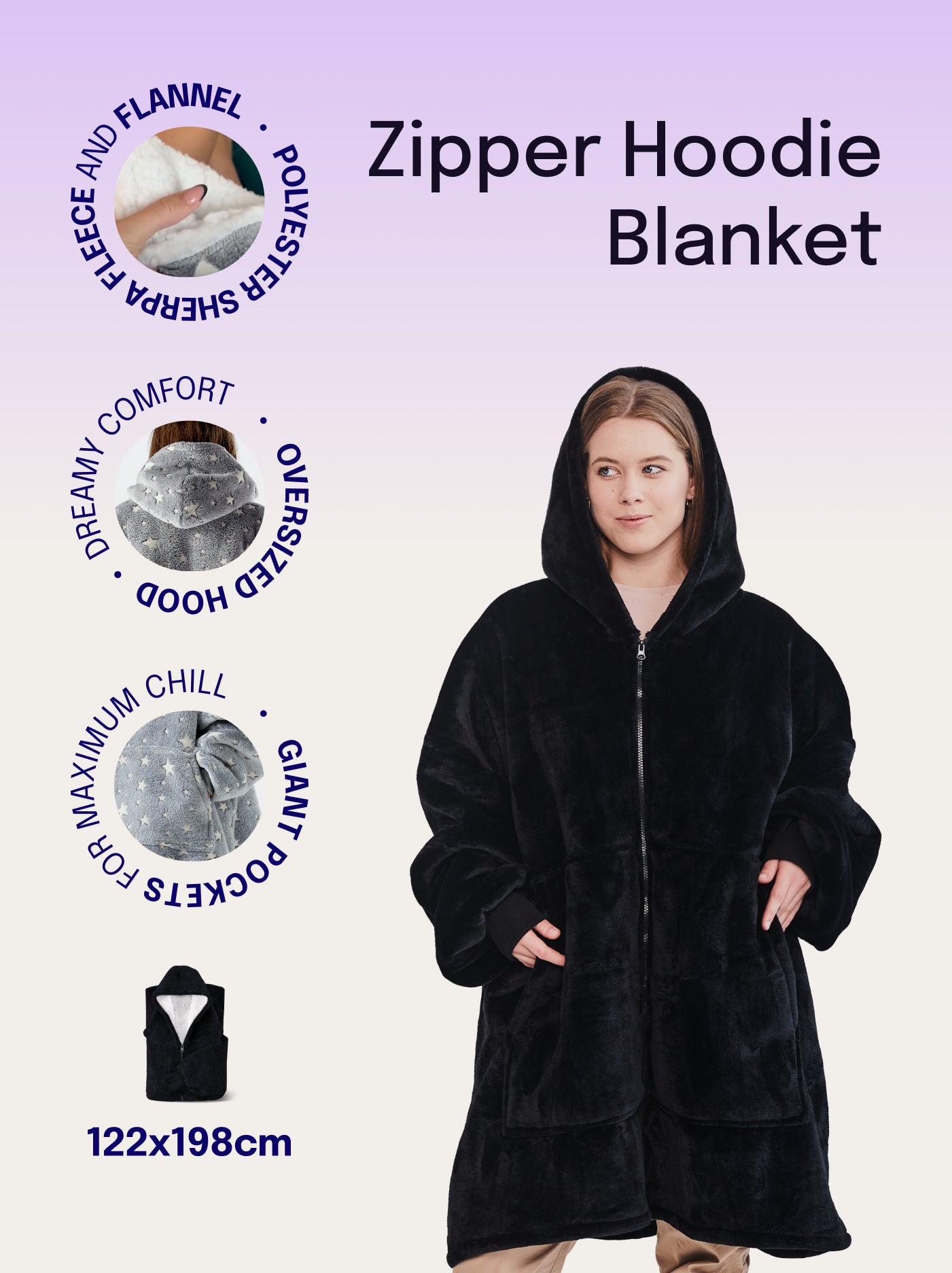 Zipper Hoodie Blanket